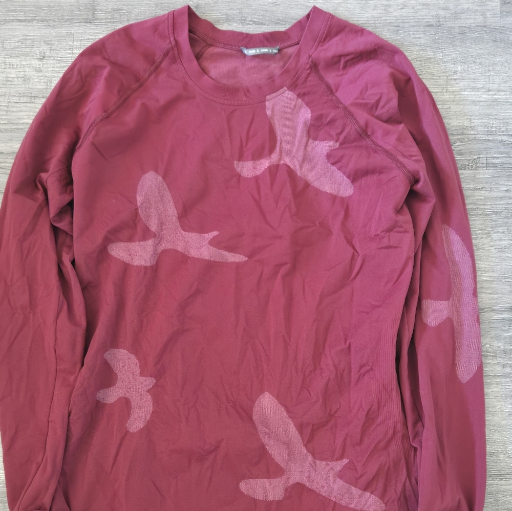 Oiselle Flyte Long Sleeve Lg Maroon